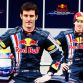 JEREZ DE LA FRONTERA, SPAIN - FEBRUARY 09:  Drivers Mark Webber and Sebastian Vettel of Red Bull Racing F1 team unveil their new car the RB5 at the Circuito de Jerez on  February 9, 2008 in Jerez de la Frontera, Spain.  (Photo by Mark Thompson/Getty Images) *** Local Caption *** Mark Webber;Sebastian Vettel