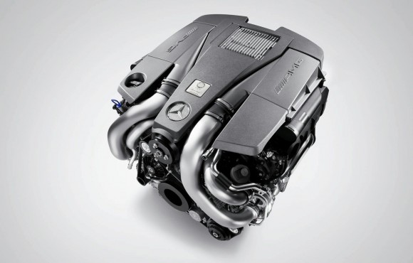 The new AMG 5.5 litre V8 biturbo engine