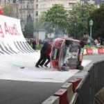 Audi A1 accident during demonstration at Brussels 3.