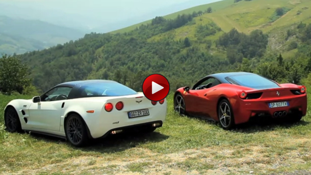 Chevrolet Corvette ZR1 and Ferrari 458 Italia Video: Ταξιδεύοντας με τις Chevrolet Corvette ZR1 και Ferrari 458 Italia