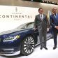 MANHATTAN, NY, April 01, 2015--New York International Auto Show 2015--Mark Fields, President and CEO, Ford Motor Company and Kumar Galhotra, president of Lincoln, revealed the Lincoln Continental Concept, signaling the future of quiet luxury.  Photo by:  Sam VarnHagen