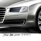2014 Audi A8 facelift official design sketch