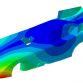 The first phase in the development of the 2015 Mopar Dodge Charger R/T NHRA Funny Car included the use of Finite Element Analysis (FEA) to virtually calculate and test component displacements, strains, and stresses on the new race car design.