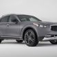 The 2017 Infiniti QX70 Limited model's exterior enhancements begin with a unique front fascia, LED daytime running lights replacing the standard QX70 fog lights and a new grille design (coming on all 2017 QX70 models). Other changes include body-color side air vents, dark-finish outside mirror housings, dark finish rear combination lamps and a stainless steel rear bumper protector.