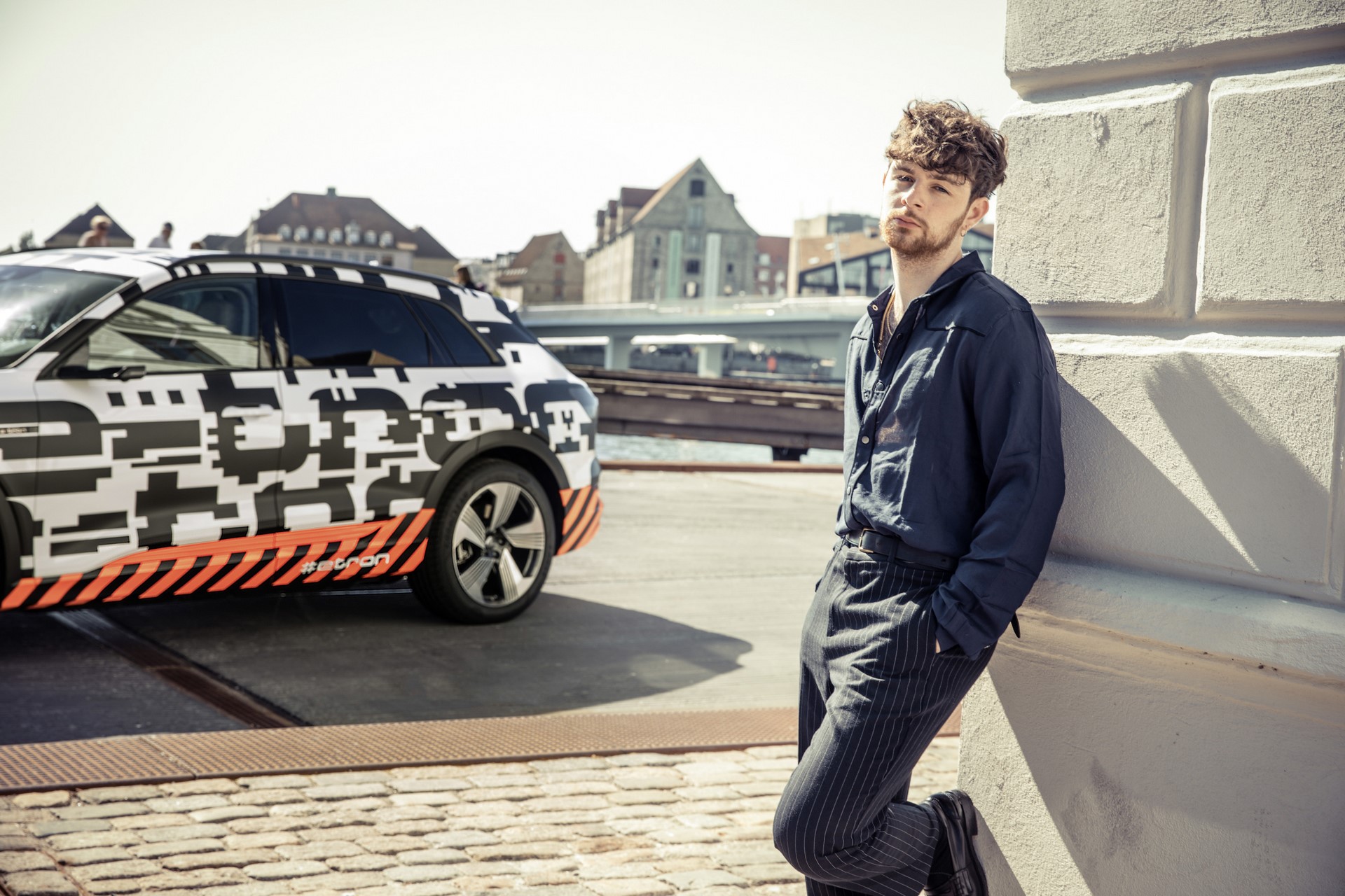 Tom Grennan, singer and songwriter, with the Audi e-tron prototype