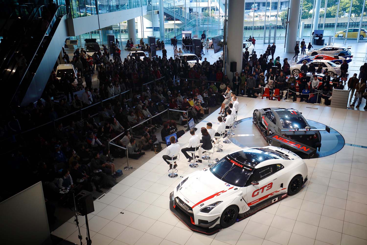 Nissan's Super GT stars meet the fans at Global HQ in Yokohama at the annual motorsport announcement.