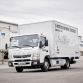Fuso Trucks; Fuso Canter E-Cell im Flottentest; voll-elektrischer Leicht-Lkw; lokal emissionsfreier Antrieb; Hermes; Stadt Stuttgart ;Fuso Trucks; Fuso Canter E-Cell fleet trail; all-eletric light-duty; locally emission-free drive truck; Hermes; Stuttgart;