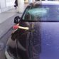 Audi A6 with axe in Russia