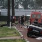 Audi S8 crash in Belgium