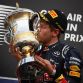 SAKHIR, BAHRAIN - APRIL 22:  Sebastian Vettel of Germany and Red Bull Racing celebrates on the podium after winning the Bahrain Formula One Grand Prix at the Bahrain International Circuit on April 22, 2012 in Sakhir, Bahrain.  (Photo by Clive Mason/Getty Images)