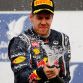 SAKHIR, BAHRAIN - APRIL 22:  Sebastian Vettel of Germany and Red Bull Racing celebrates on the podium after winning the Bahrain Formula One Grand Prix at the Bahrain International Circuit on April 22, 2012 in Sakhir, Bahrain.  (Photo by Paul Gilham/Getty Images)