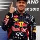 SAKHIR, BAHRAIN - APRIL 22:  Sebastian Vettel of Germany and Red Bull Racing celebrates on the podium after winning the Bahrain Formula One Grand Prix at the Bahrain International Circuit on April 22, 2012 in Sakhir, Bahrain.  (Photo by Paul Gilham/Getty Images)