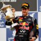 SAKHIR, BAHRAIN - APRIL 22:  Sebastian Vettel of Germany and Red Bull Racing celebrates on the podium after winning the Bahrain Formula One Grand Prix at the Bahrain International Circuit on April 22, 2012 in Sakhir, Bahrain.  (Photo by Paul Gilham/Getty Images)