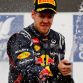 SAKHIR, BAHRAIN - APRIL 22:  Sebastian Vettel of Germany and Red Bull Racing celebrates on the podium after winning the Bahrain Formula One Grand Prix at the Bahrain International Circuit on April 22, 2012 in Sakhir, Bahrain.  (Photo by Paul Gilham/Getty Images)