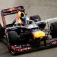 SAKHIR, BAHRAIN - APRIL 22:  Sebastian Vettel of Germany and Red Bull Racing crosses the finishing line to win the Bahrain Formula One Grand Prix at the Bahrain International Circuit on April 22, 2012 in Sakhir, Bahrain.  (Photo by Paul Gilham/Getty Images)