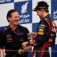 SAKHIR, BAHRAIN - APRIL 22:  Sebastian Vettel (R) of Germany and Red Bull Racing celebrates on the podium with his Team Principal Christian Horner (L) after winning the Bahrain Formula One Grand Prix at the Bahrain International Circuit on April 22, 2012 in Sakhir, Bahrain.  (Photo by Paul Gilham/Getty Images)