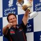 SAKHIR, BAHRAIN - APRIL 22:  Red Bull Racing Team Principal Christian Horner celebrates on the podium with the Constructors Trophy following the Bahrain Formula One Grand Prix at the Bahrain International Circuit on April 22, 2012 in Sakhir, Bahrain.  (Photo by Paul Gilham/Getty Images)