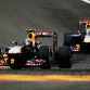 SPA FRANCORCHAMPS, BELGIUM - AUGUST 28:  Mark Webber of Australia and Red Bull Racing leads from team mate Sebastian Vettel of Germany and Red Bull Racing during the Belgian Formula One Grand Prix at the Circuit of Spa Francorchamps on August 28, 2011 in Spa Francorchamps, Belgium.  (Photo by Vladimir Rys/Getty Images)