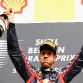 SPA FRANCORCHAMPS, BELGIUM - AUGUST 28:  Sebastian Vettel of Germany and Red Bull Racing celebrates on the podium after winning the Belgian Formula One Grand Prix at the Circuit of Spa Francorchamps on August 28, 2011 in Spa Francorchamps, Belgium.  (Photo by Mark Thompson/Getty Images)