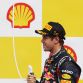 SPA FRANCORCHAMPS, BELGIUM - AUGUST 28:  Sebastian Vettel of Germany and Red Bull Racing celebrates on the podium after winning the Belgian Formula One Grand Prix at the Circuit of Spa Francorchamps on August 28, 2011 in Spa Francorchamps, Belgium.  (Photo by Vladimir Rys/Getty Images)