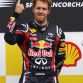 SPA FRANCORCHAMPS, BELGIUM - AUGUST 28:  Sebastian Vettel of Germany and Red Bull Racing celebrates on the podium after winning the Belgian Formula One Grand Prix at the Circuit of Spa Francorchamps on August 28, 2011 in Spa Francorchamps, Belgium.  (Photo by Vladimir Rys/Getty Images)