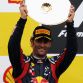 SPA FRANCORCHAMPS, BELGIUM - AUGUST 28:  Second placed Mark Webber of Australia and Red Bull Racing celebrates on the podium after the Belgian Formula One Grand Prix at the Circuit of Spa Francorchamps on August 28, 2011 in Spa Francorchamps, Belgium.  (Photo by Vladimir Rys/Getty Images)
