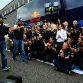 SPA FRANCORCHAMPS, BELGIUM - AUGUST 28:  Race winner Sebastian Vettel (L) of Germany and Red Bull Racing and third placed team mate Mark Webber (R) of Australia and Red Bull Racing celebrate with team mates after the Belgian Formula One Grand Prix at the Circuit of Spa Francorchamps on August 28, 2011 in Spa Francorchamps, Belgium.  (Photo by Lars Baron/Getty Images)