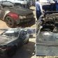Burned BMW M5, Porsche and Ferrari