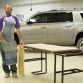 Chevrolet Suburban Premium Outdoor concept tailgating package features salvaged wood table made by Detroit Local, James Willer (Photo by Rob Widdis for Chevrolet)