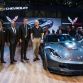 Oliver Gavin, Harlan Charles, Ed Welburn, Ryan Vaughan and Tadge Juechter, with the 2017 Corvette Grand Sport Tuesday, March 1, 2016 during its introduction at the Geneva International Motor Show in Geneva, Switzerland. The Corvette Grand Sport coupe and convertible go on sale this summer in the U.S. and in the fall in Europe. (Photo by Thorsten Weigl for Chevrolet)