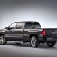 2014 GMC Sierra SLT Crew Cab Rear Three Quarter in Iridium Metallic - Studio