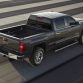 2014 GMC Sierra SLT Crew Cab in Iridium Metallic rear three quarter shot from above  - on location