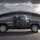 2014 GMC Sierra All Terrain Extended Cab Side Profile doors open in Iridium Metallic - on location