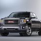 2014 GMC Sierra SLT Crew Cab Front Three Quarter in Iridium Metallic - Studio