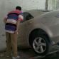 Chinese woman crash a wall with a Mazda6