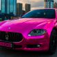 Chrome pink Nissan GT-R and Maserati Quattroporte