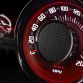 The all-new Driver Information Display screen in the Challenger SRT Hellcat is flanked by new analog speedometer (shown) and tachometer gauges, which provide a heritage-inspired look, reminiscent of the ‘tic-toc-tach” gauges from the 1971 Challenger and are finished in a Dark Radar Red tone.