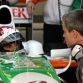 Adrian Sutil (GER), Force India F1 VJM02 talks to Dominic Harlow (GBR), Force India F1 Chief Race Engineer.
Force India F1 VJM02 Shakedown, Silverstone, England, Wednesday 25 February 2009.