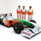 (L to R): Adrian Sutil (GER) Force India F1 with Vitantonio Liuzzi (ITA) Force India F1 Third Driver and Giancarlo Fisichella (ITA) alongside the Force India F1 VJM02.
Force India F1 VJM02 Launch Studio Shoot, Silverstone, England, 24 February 2009.