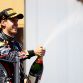 BARCELONA, SPAIN - MAY 22:  Sebastian Vettel of Germany and Red Bull Racing celebrates on the podium after winning the Spanish Formula One Grand Prix at the Circuit de Catalunya on May 22, 2011 in Barcelona, Spain.  (Photo by Paul Gilham/Getty Images)