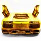 Gold Lamborghini Aventador Miniature by Robert Guelpen