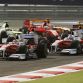 SAKHIR, BAHRAIN - APRIL 26:  Timo Glock (L) of Germany and Toyota takes the lead at the start of the Bahrain Formula One Grand Prix at the Bahrain International Circuit on April 26, 2009 in Sakhir, Bahrain.  (Photo by Vladimir Rys/Bongarts/Getty Images) *** Local Caption *** Timo Glock