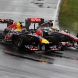 MONTREAL, CANADA - JUNE 12:  Mark Webber (left) of Australia and Red Bull Racing and Lewis Hamilton (right) of Great Britain and McLaren drive side by side thru the first corner during the Canadian Formula One Grand Prix at the Circuit Gilles Villeneuve on June 12, 2011 in Montreal, Canada.  (Photo by Mark Thompson/Getty Images)
