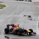 MONTREAL, CANADA - JUNE 12:  Sebastian Vettel of Germany and Red Bull Racing leads the field in the early stages of the Canadian Formula One Grand Prix at the Circuit Gilles Villeneuve on June 12, 2011 in Montreal, Canada.  (Photo by Mark Thompson/Getty Images)