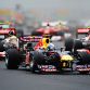 BUDAPEST, HUNGARY - JULY 31:  Sebastian Vettel of Germany and Red Bull Racing leads the field at the start of the Hungarian Formula One Grand Prix at the Hungaroring on July 31, 2011 in Budapest, Hungary.  (Photo by Lars Baron/Getty Images)