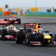 BUDAPEST, HUNGARY - JULY 31:  Sebastian Vettel of Germany and Red Bull Racing leads from Lewis Hamilton of Great Britain and McLaren during the Hungarian Formula One Grand Prix at the Hungaroring on July 31, 2011 in Budapest, Hungary.  (Photo by Lars Baron/Getty Images)