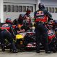 BUDAPEST, HUNGARY - JULY 31:  Mark Webber of Australia and Red Bull Racing drives in for a pitstop during the Hungarian Formula One Grand Prix at the Hungaroring on July 31, 2011 in Budapest, Hungary.  (Photo by Mark Thompson/Getty Images)