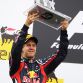 BUDAPEST, HUNGARY - JULY 31:  Second placed Sebastian Vettel of Germany and Red Bull Racing celebrates on the podium following the Hungarian Formula One Grand Prix at the Hungaroring on July 31, 2011 in Budapest, Hungary.  (Photo by Mark Thompson/Getty Images)