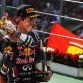 MONZA, ITALY - SEPTEMBER 11:  Sebastian Vettel of Germany and Red Bull Racing celebrates on the podium after winning the Italian Formula One Grand Prix at the Autodromo Nazionale di Monza on September 11, 2011 in Monza, Italy.  (Photo by Mark Thompson/Getty Images)