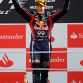 MONZA, ITALY - SEPTEMBER 11:  Sebastian Vettel of Germany and Red Bull Racing celebrates on the podium after winning the Italian Formula One Grand Prix at the Autodromo Nazionale di Monza on September 11, 2011 in Monza, Italy.  (Photo by Paul Gilham/Getty Images)